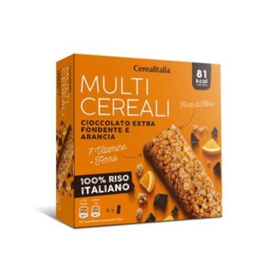 cerealitalia multicereal bar with plain chocolate & orange 126 g